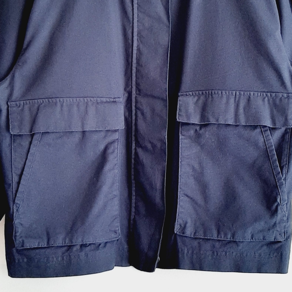 COLUMBIA 100% Organic Cotton Canvas Utility Jacket Zip-Up Navy Blue Women's Sz M - Picture 3 of 14
